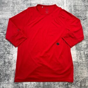 Under Armour Shirt Mens Large Red 3/4 Sleeve Rush Celliant Recovery Training Gym